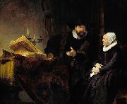 REMBRANDT Harmenszoon van Rijn The Mennonite Preacher Anslo and his Wife painting
